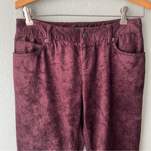 Elie Tahari | Plum Maroon Straight Leg Corduroy Pants - Picture 5 of 8